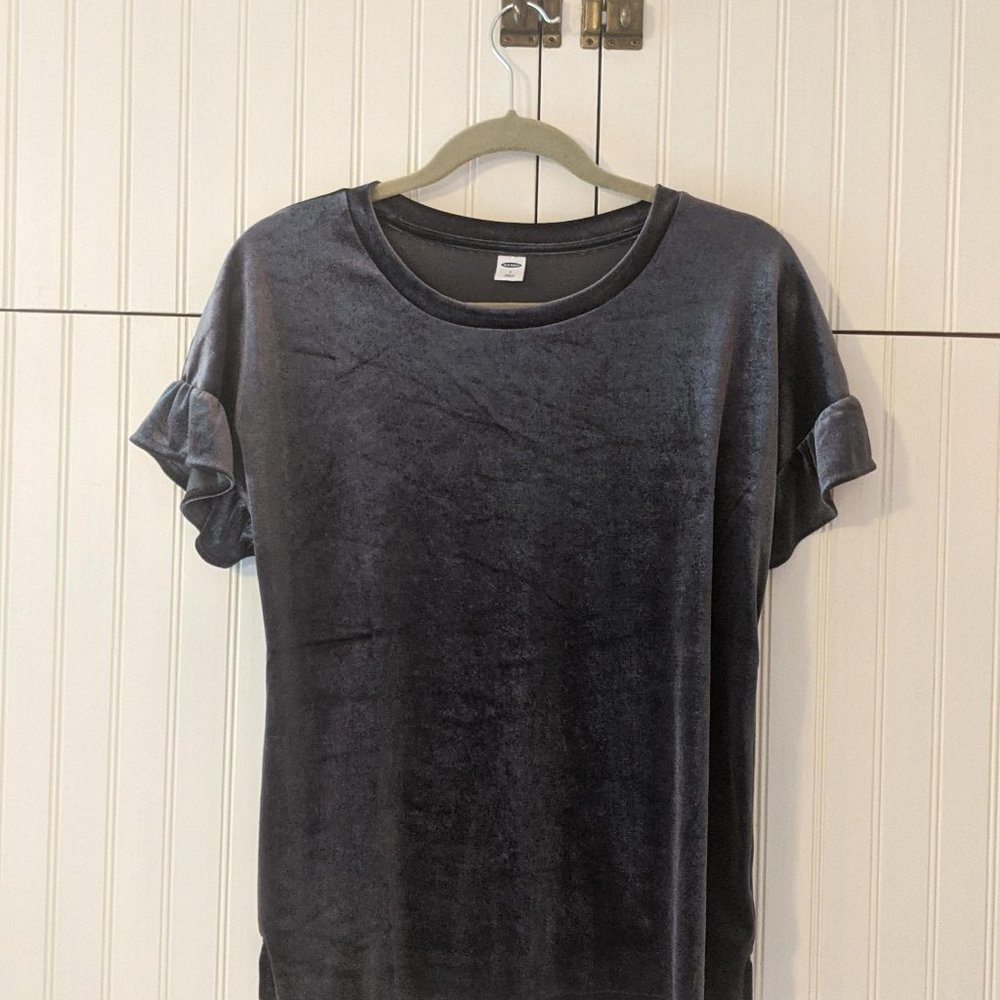 Old Navy Women's Gray Velour Top Small